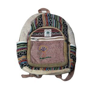 Himalayan Hemp THC Free Multi Color Handmade Backpack Rising International